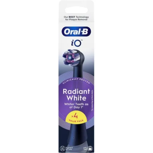 Recambio cepillo dental iO Radiant White, Negro ORAL-B, 4 uds