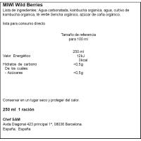 Refresco de kombucha sabor frutos rojos MIWI, lata 25 cl