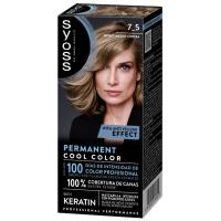 Tinte 7-5 rubio medio ceniza SYOSS PERMANENT, caja 1 ud