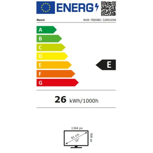 TV Led 32" HD NVR-7800BC NEVIR