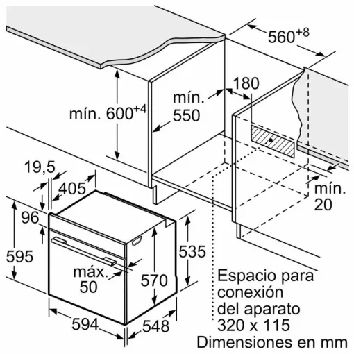 Horno con vapor hidrolítico de 60 cm acero inoxidable 3HB413CX3 BALAY