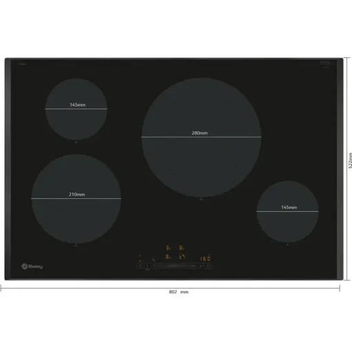 Placa de inducción de 80 cm negro sin marco 3EB985LH BALAY