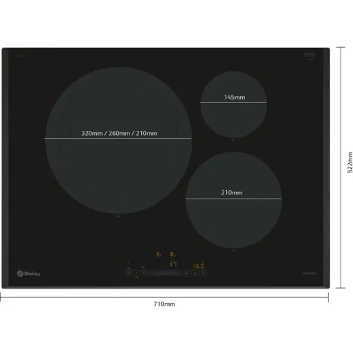 Placa de inducción de 70 cm negro sin marco 3EB977LH BALAY