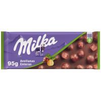Chocolate con avellanas enteras MILKA, tableta 95 g