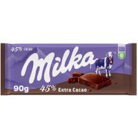 Chocolate 45% cacao MILKA, tableta 90 g