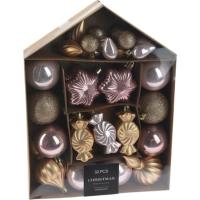 Adorno para colgar en el árbol de Navidad, en tonos rosas y champan, set 32 uds Adorno para colgar en el árbol de Navidad, en tonos rosas y champan, set 32 uds