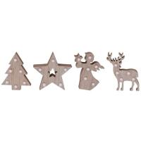 Figura de madera Navideña con luz led, 10x3x13 cm, ¿Cuál te llegará?, 1 ud Figura de madera Navideña con luz led, 10x3x13 cm, ¿Cuál te llegará?, 1 ud