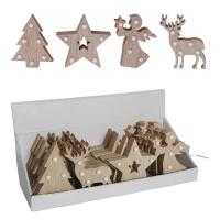 Figura de madera Navideña con luz led, 10x3x13 cm, ¿Cuál te llegará?, 1 ud