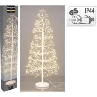 Árbol Navideño, ramas Blancas iluminadas con  600 luces led blanco cálido, 100 cm