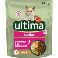 Alimento seco de pollo para gato junior ULTIMA, paquete 440 g