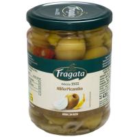 Aceitunas gordal sin hueso aliño picantita FRAGATA, frasco 200 g