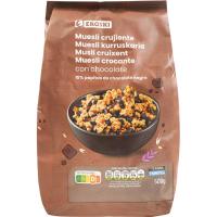 Muesli crujiente con chocolate EROSKI, bolsa 500 g