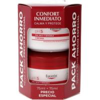 Crema piel sensible y seca PH5 EUCERIN, pack 2x75 ml