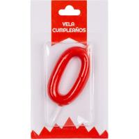 Vela roja de Aniversario Nº 0, 1 ud Vela roja de Aniversario Nº 0, 1 ud