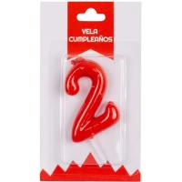 Vela roja de Aniversario Nº 2, 1 ud
