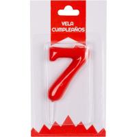 Vela roja de Aniversario Nº 7, 1 ud