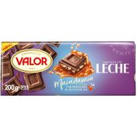 Chocolate c/ leche, macadamia, caramelo-sal VALOR, tableta 200 g