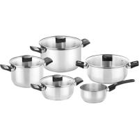 Bateria de acero inoxidable con tapas, Elite MONIX, 5 piezas Bateria de acero inoxidable con tapas, Elite MONIX, 5 piezas