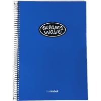 Cuaderno Folio, Cuadricula 4x4, Tapa Plástico, 80 hojas 90g ¿Cuál te llegará? OCEAN'S WAVE