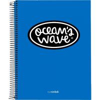 Cuaderno Microperforado A4, Cuadricula 5x5, Tapa Dura Azul, 160 hojas 70g OCEAN'S WAVE