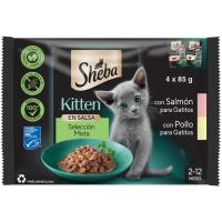 Alimento húmedo para gatito kitten SHEBA, sobres 340 g