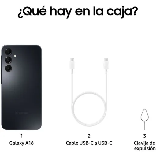 Smartphone libre negro 4+128 GB, Galaxy A16 SAMSUNG