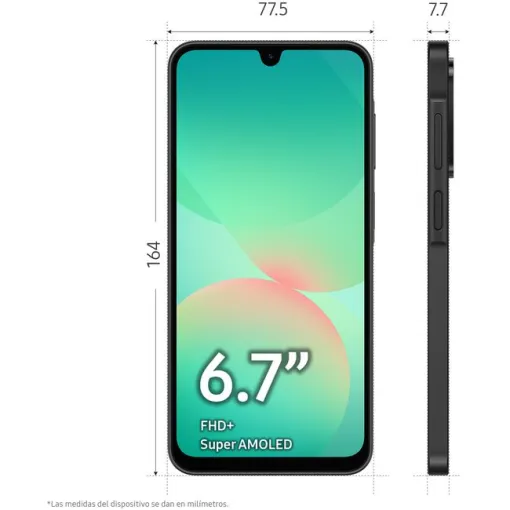 Smartphone libre negro 6+128 GB, Galaxy A26 5G SAMSUNG