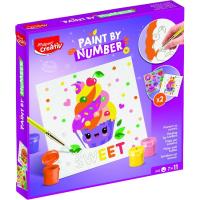 Set pinturas acrílicas con dos cuadros numerados comida dulce MAPED