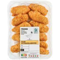 Alas de pollo crujientes EROSKI, bandeja aprox. 500 g