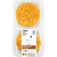 Hamburguesa de pollo crispy c/ bacón-queso EROSKI, bandeja 240 g