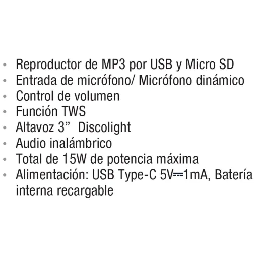 Altavoz Karaoke BT con micro 15W XF150KB TREVI