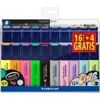 Marcador fluorescente multicolor Textsurfer Classic STAEDTLER, pack 16+4 uds
