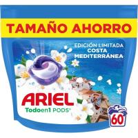 Detergente en cápsulas Costa Mediterránea ARIEL, bolsa 60 dosis