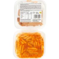 Macarrones-libritos de lomo, jamón-queso EROSKI, bandeja 350 g