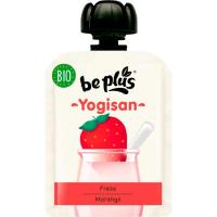 Yogisan bio, yogurt con fresa y plátano BE PLUS, doypack 90 g