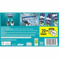 Cargador de afeitar GILLETTE MACH3, pack 15+5 uds