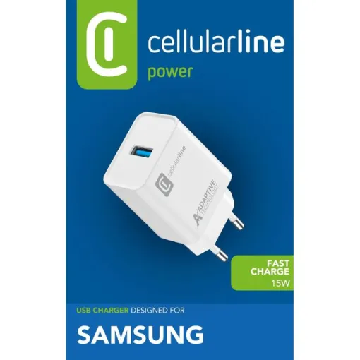 Cargador de red blanco 15w puerto usb-a CELLULAR LINE