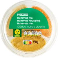Hummus trio EROSKI, tarrina 210 g