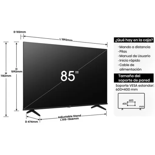 Tv Qled 4K UHD Smart 85E7NQ HISENSE