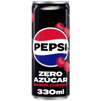 Refresco de cola sin azúcar sabor cereza PEPSI, lata 33 cl