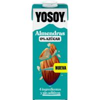Bebida vegetal almendra 0% YOSOY, brik 1 litro