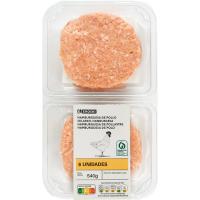 Hamburguesa de pollo EROSKI, bandeja 540 g