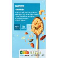 Granola con semillas bajo en azúcar EROSKI, caja 400 g