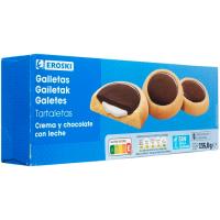 Tartaleta de crema de chocolate con leche EROSKI, caja 235,8 g