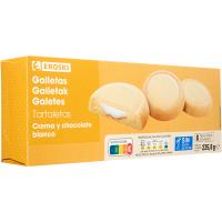 Tartaleta crema de chocolate blanco EROSKI, caja 235,8 g