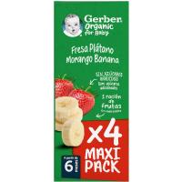 Bolsita de fresa y platano GERBER, pack 4x90 g