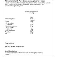 Bolsita de fresa y platano GERBER, pack 4x90 g