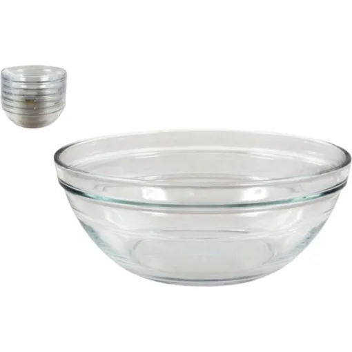 Ensaladera apilable de vidrio DURALEX, 20,5x20,5x8,2 cm