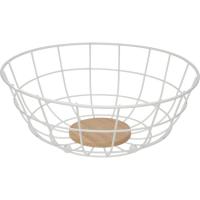 Frutero metálico Blanco VERSA, 28x28x12 cm