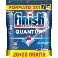 Lavavajillas máquina FINISH QUANTUM, bolsa 20+20 dosis